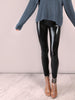 Black Crop Coated Leggings - papaya-fashion Black Crop Coated Leggings - papaya-fashion