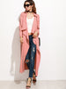 Pink Waterfall Collar Duster Coat - papaya-fashion Pink Waterfall Collar Duster Coat - papaya-fashion