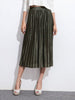 Army Green Elastic Waist Pleated Skirt - papaya-fashion Army Green Elastic Waist Pleated Skirt - papaya-fashion
