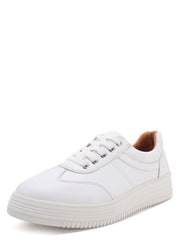 White PU Rubber Sole Low Top Sneakers White PU Rubber Sole Low Top Sneakers