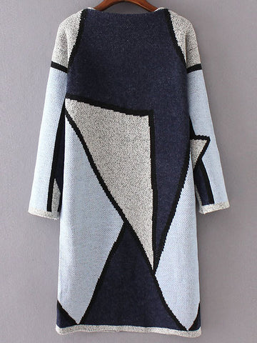 Block Collarless Long Cardiga - papaya-fashion