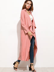 Pink Waterfall Collar Duster Coat Pink Waterfall Collar Duster Coat