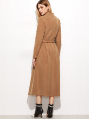 Camel Drape Collar Longline Wrap Coat Camel Drape Collar Longline Wrap Coat