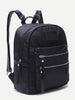 Black Double Zipper Front Nylon Backpack - papaya-fashion Black Double Zipper Front Nylon Backpack - papaya-fashion