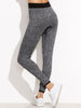 Grey Marled Knit Contrast Waist Leggings - papaya-fashion Grey Marled Knit Contrast Waist Leggings - papaya-fashion