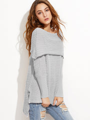 The Shoulder High Low Foldover Sweater The Shoulder High Low Foldover Sweater