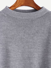 Grey Layered Ruffle Sleeve Pullover Sweater Grey Layered Ruffle Sleeve Pullover Sweater