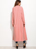 Pink Waterfall Collar Duster Coat - papaya-fashion Pink Waterfall Collar Duster Coat - papaya-fashion