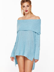 The Shoulder High Low Foldover Sweater The Shoulder High Low Foldover Sweater