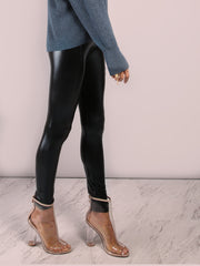 Black Crop Coated Leggings Black Crop Coated Leggings