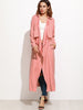 Pink Waterfall Collar Duster Coat - papaya-fashion Pink Waterfall Collar Duster Coat - papaya-fashion