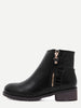 Faux Leather Croc Embellished Ankle Booties - papaya-fashion