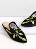Floral Embroidered Velvet Loafer Slippers - papaya-fashion