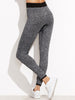 Grey Marled Knit Contrast Waist Leggings - papaya-fashion