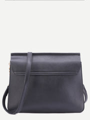 Black Studded Flap Crossbody Bag